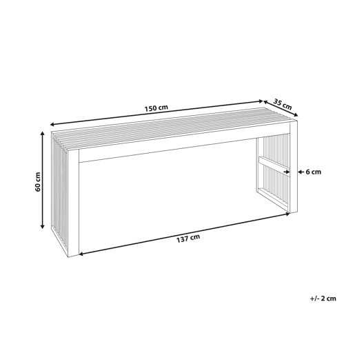 Mesa de centro de jardim BELLANO 150 cm 35 cm Madeira de acácia Castanho