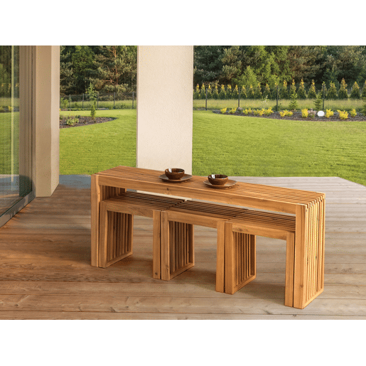Mesa de centro de jardim BELLANO 150 cm 35 cm Madeira de acácia Castanho