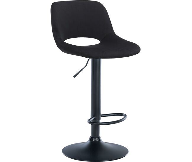 Taburete de bar camden en terciopelo negro 46x42x86 cm