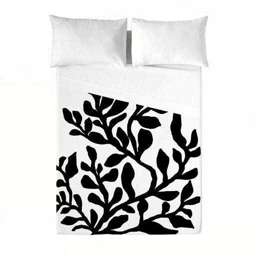 NATURALS - Conjunto de folhas impressas de 4 peças Cama 180 - Algodón Extra Suave - Inclui lençol de cima + 2 fronhas + lençol de baixo - NIOBE