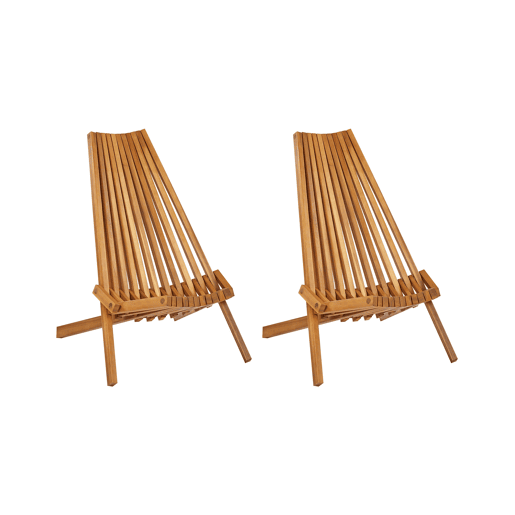Conjunto de 2 cadeiras de jardim BELLANO Madeira de acácia Castanho