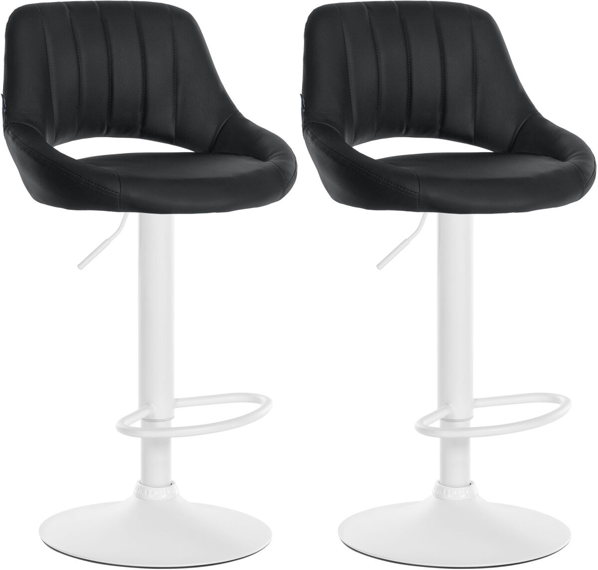 Juego de 2 taburetes de bar milet de piel sintetica simil cuero negro 48x47x85 cm