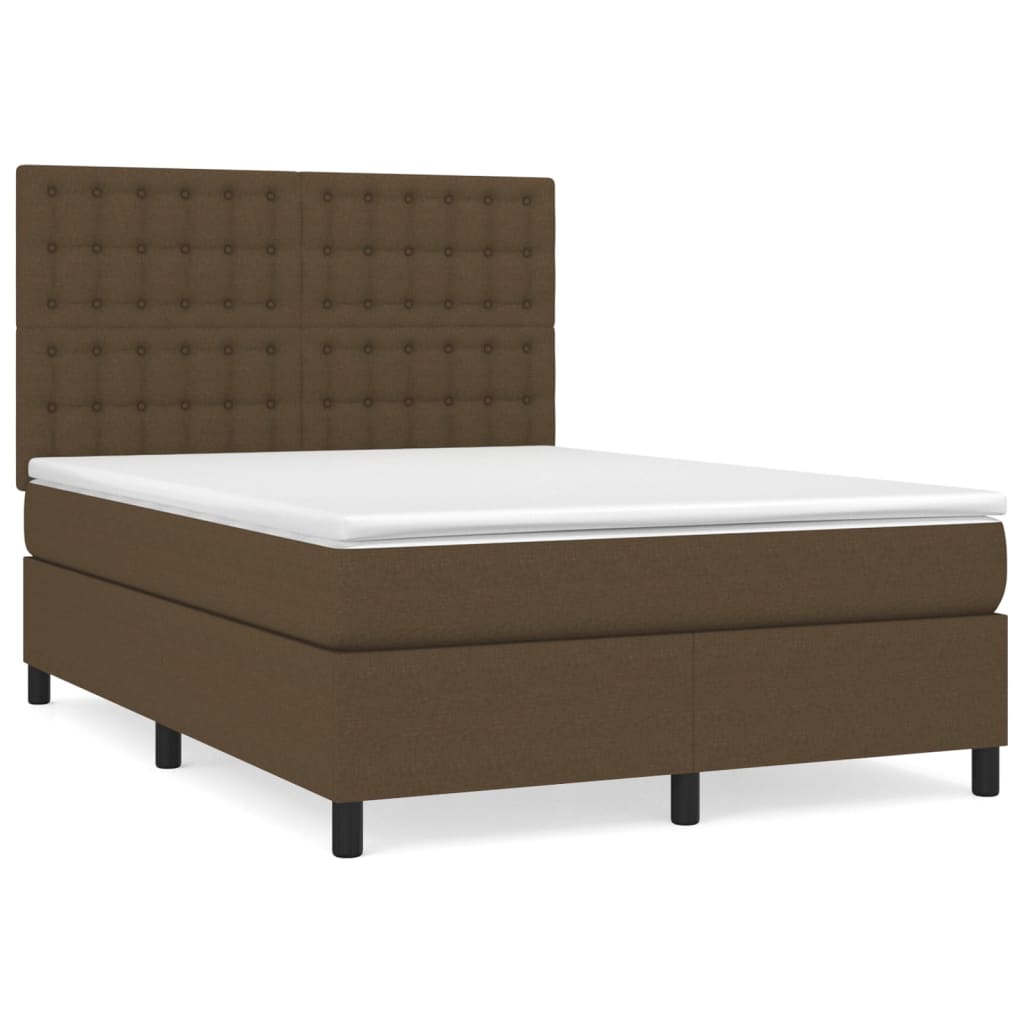 Cama box spring  Botones 140x190 Marrón