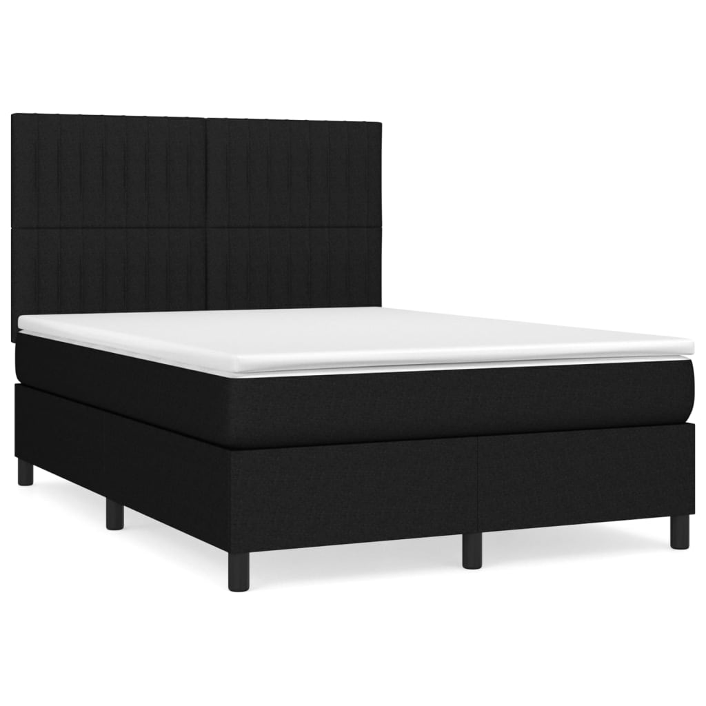 Cama box spring Rayas verticales 140x200 Negro