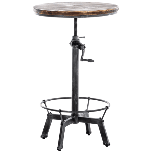 Mesa Malita En Estilo Industrial Madera Plateado antiguo 59X59X84 cm