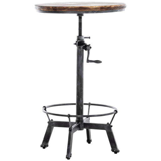 Mesa Malita En Estilo Industrial Madera Plateado antiguo 59X59X84 cm