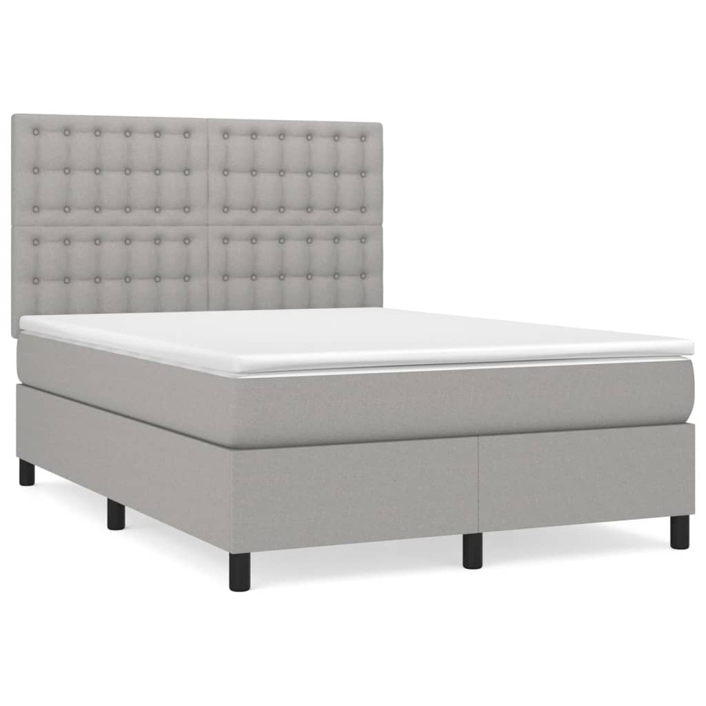 Cama box spring  Botones 140x190 Gris Claro