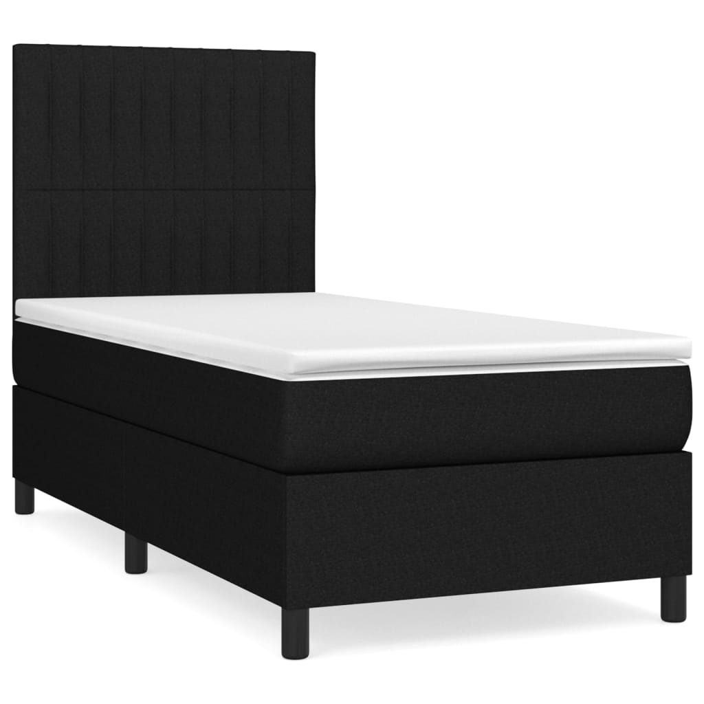 Cama box spring Rayas verticales 90x190 Negro