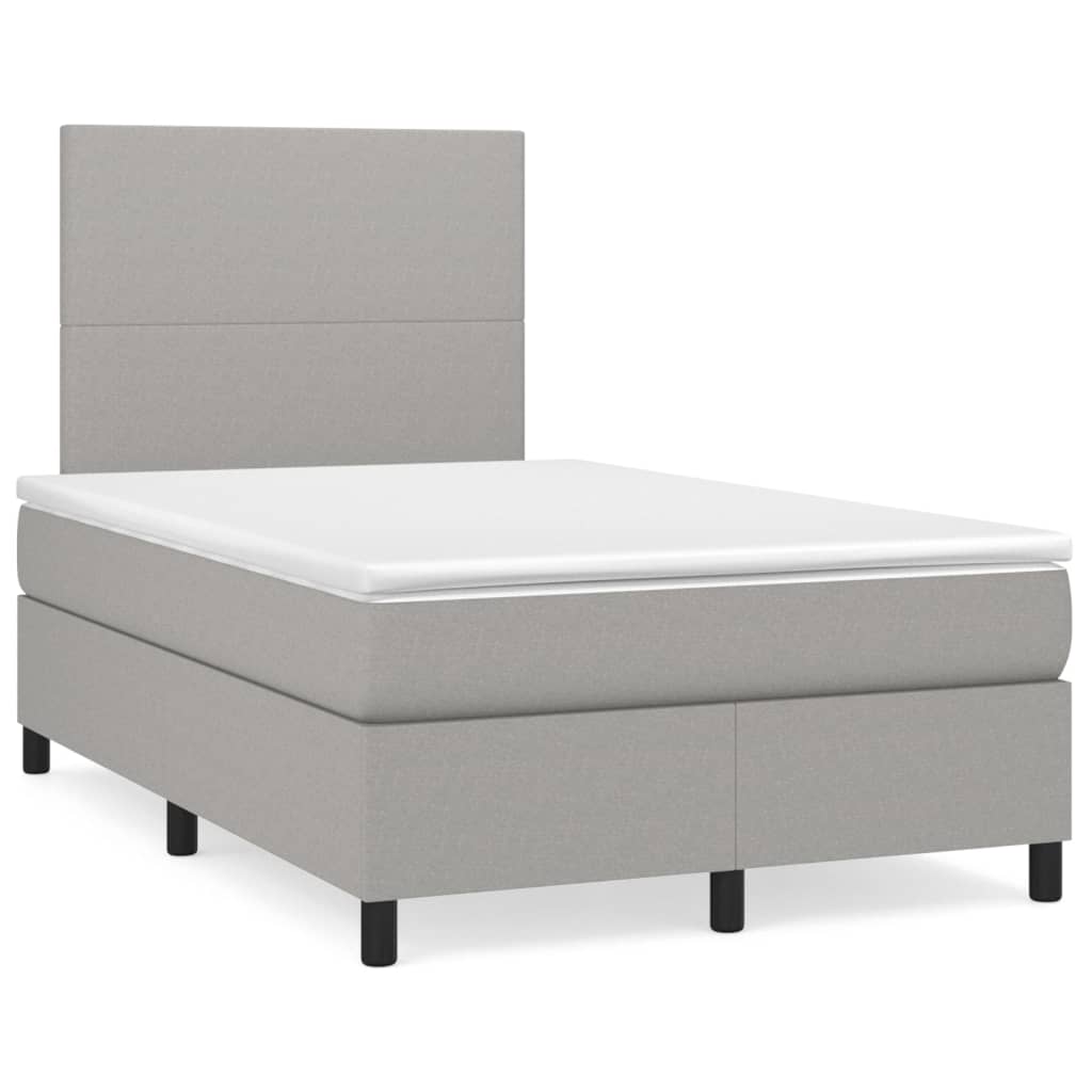 Cama box spring Diseño plano 120x200 Gris Claro