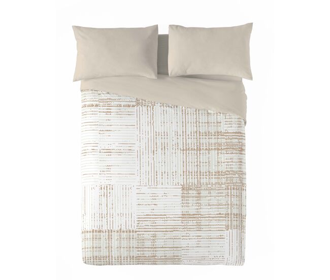 Sandal - funda nórdica estampada cama 135 - algodón extrasuave - incluye 1 funda de almohada - texture sand