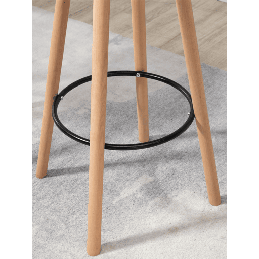Mesa de bar Livia con tablero redondo de madera Naturalnegro Ø 60 cm