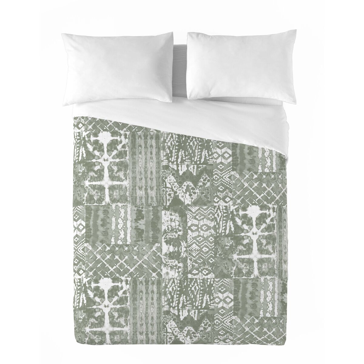 Sandal - funda nórdica estampada cama 150 - algodón extrasuave - incluye 2 fundas de almohada -  mive sage