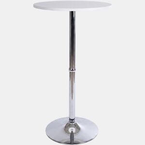 Mesa Alta de Bar con Tablero Redondo Madera Blanco Ø 60 cm
