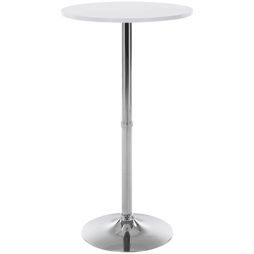 Mesa Alta de Bar con Tablero Redondo Madera Blanco Ø 60 cm