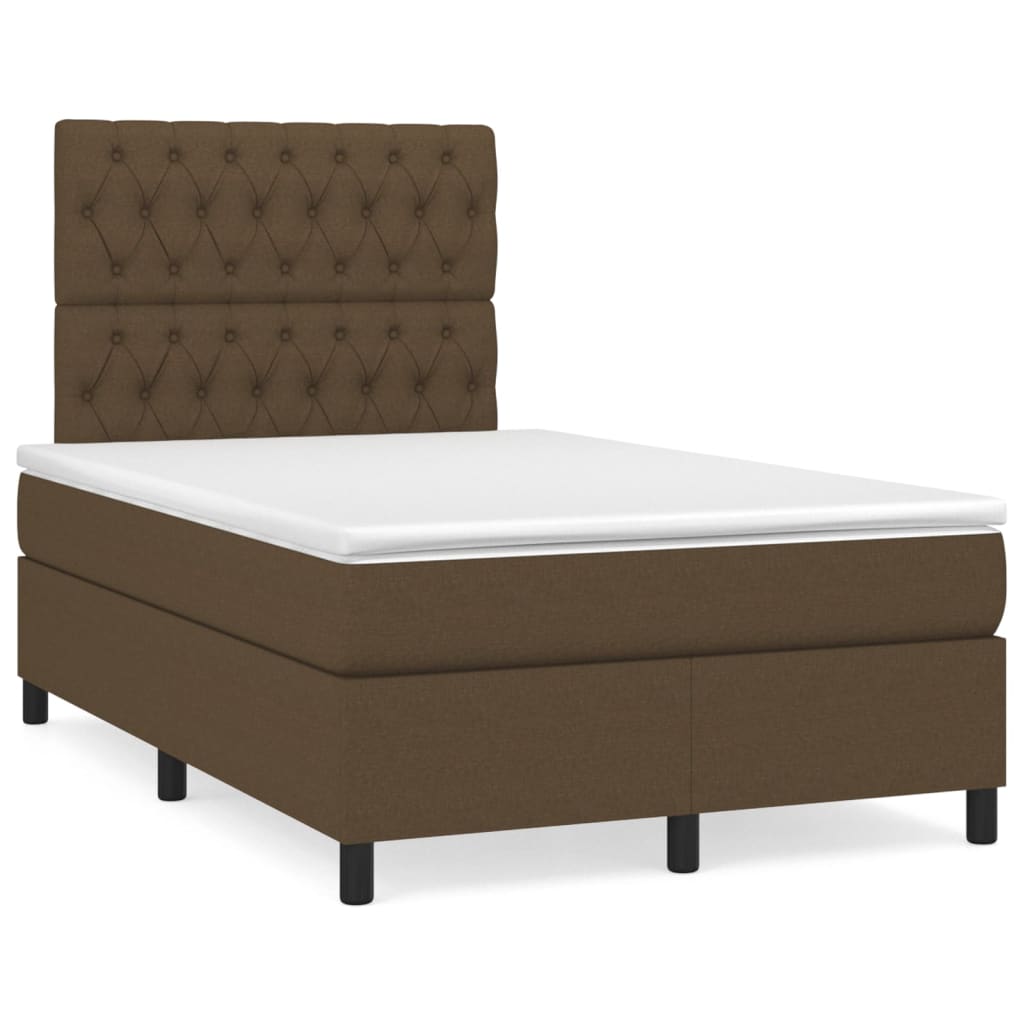 Cama box spring Diseño de botones 120x200 Marrón