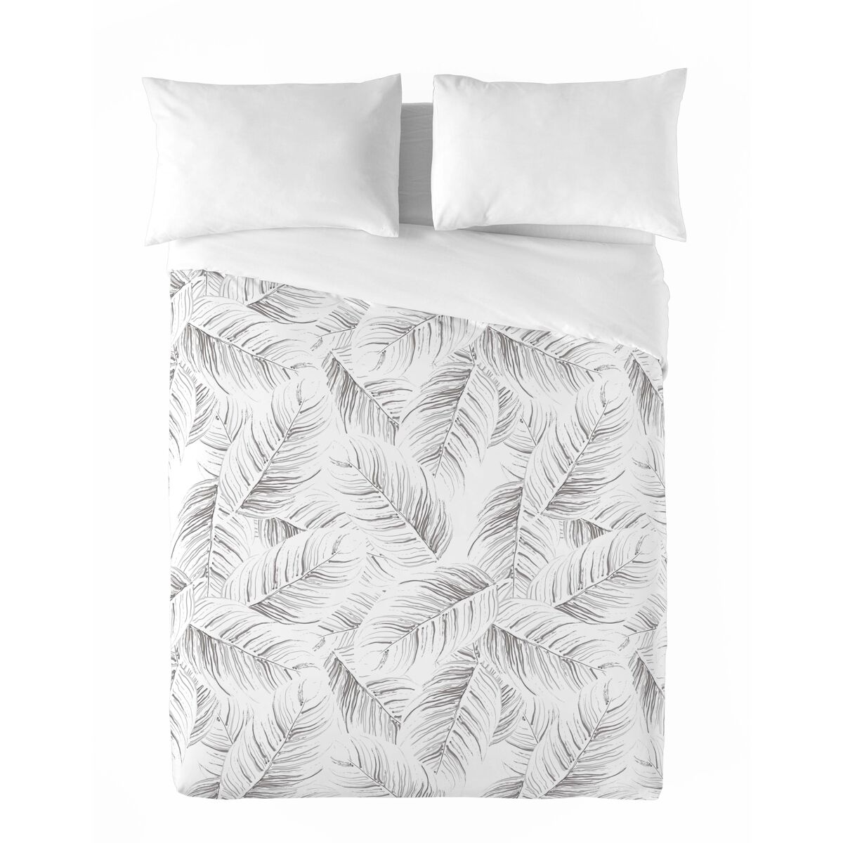 Sandal - funda nórdica estampada cama 180 - algodón extrasuave - incluye 2 fundas de almohada - acanto stone