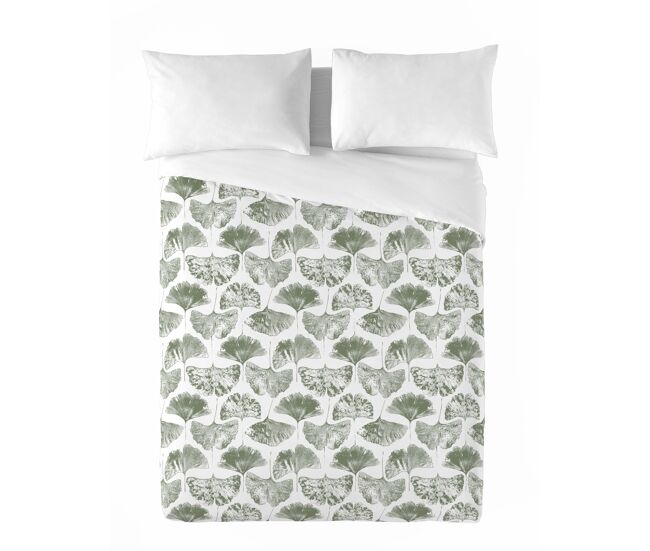 Sandal - funda nórdica estampada cama 150 - algodón extrasuave - incluye 2 fundas de almohada - biloba green