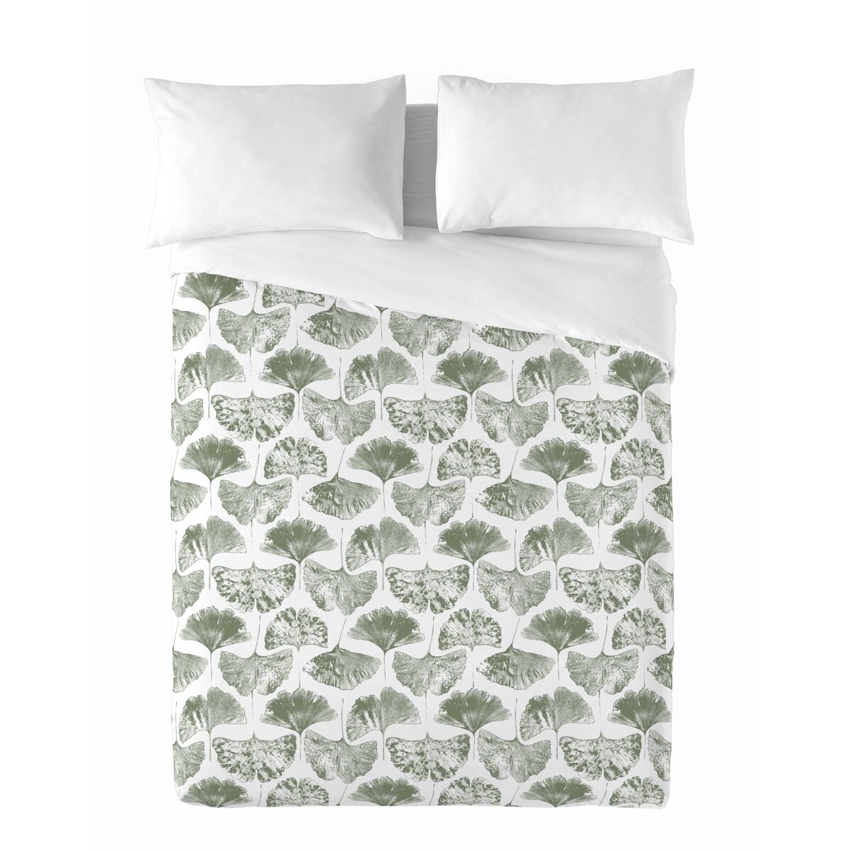 Sandal - funda nórdica estampada cama 90 - algodón extrasuave - incluye  1 funda de almohada - biloba green