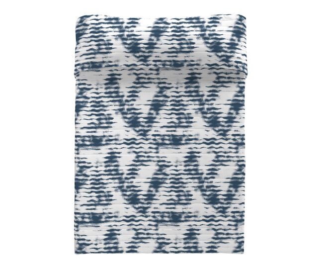 Sandal - colcha bouti estampada - microfibra - extra - suave - gramaje 70 gramos - cama 180 - waves blue