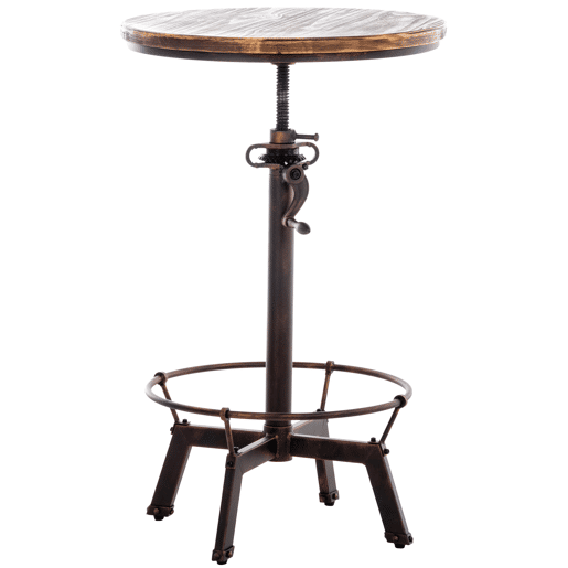 Mesa Malita En Estilo Industrial Madera Bronce 59X59X84 cm