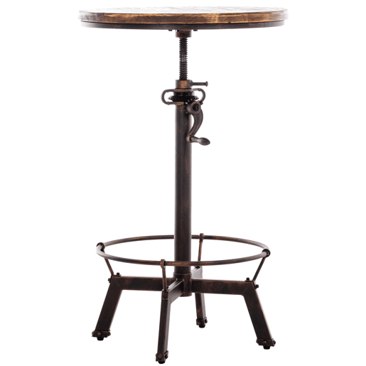 Mesa Malita En Estilo Industrial Madera Bronce 59X59X84 cm