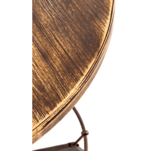 Mesa Malita En Estilo Industrial Madera Bronce 59X59X84 cm