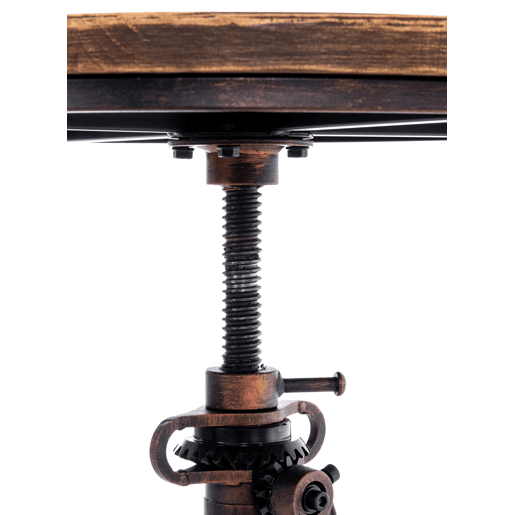 Mesa Malita En Estilo Industrial Madera Bronce 59X59X84 cm
