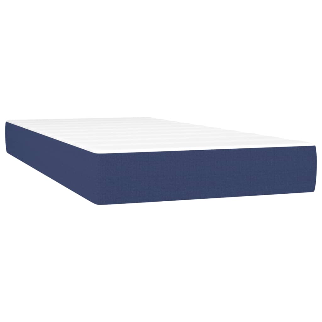 Cama box spring con colchón tela azul 90x200 cm Rayas verticales ...