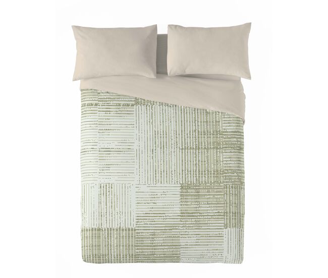 Sandal - funda nórdica estampada cama 90 - algodón extrasuave - incluye 1 funda de almohada - texture green