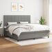Cama box spring Bloques con cuadros 200x200 Cama box spring Bloques con cuadros 200x200 Gris Claro