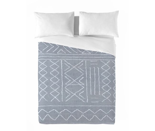 Sandal - funda nórdica estampada cama 135 - algodón extrasuave - incluye 1 funda de almohada - nauek grey