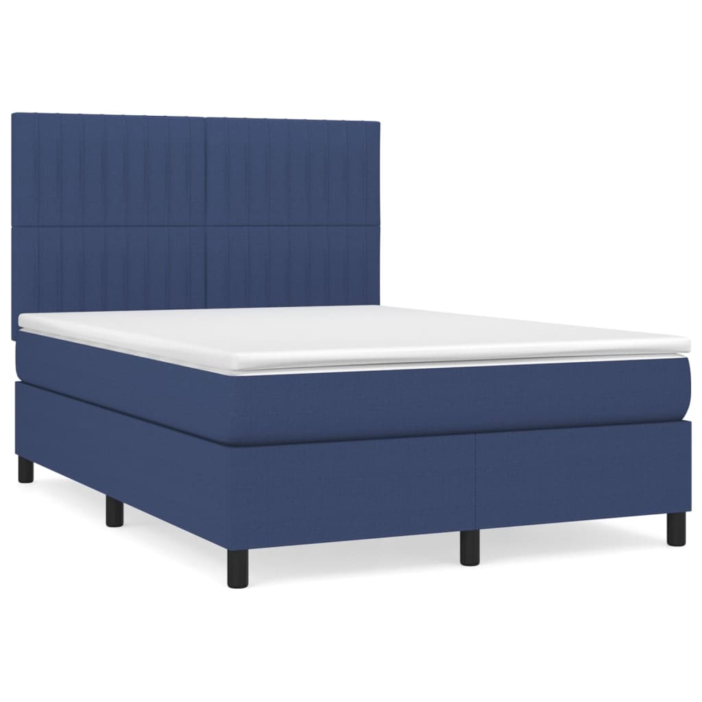 Cama box spring Rayas verticales 140x200 Azul