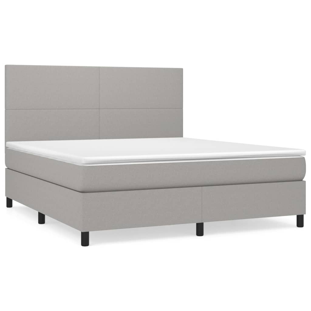 Cama box spring Diseño plano 160x200 Gris Claro