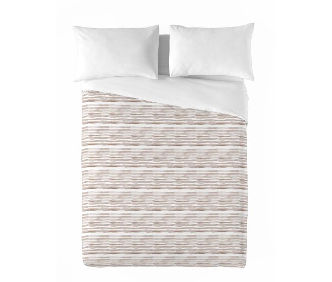 Sandal - funda nórdica estampada cama 90 - algodón extrasuave - incluye 1 funda de almohada - rayas dgrade canela