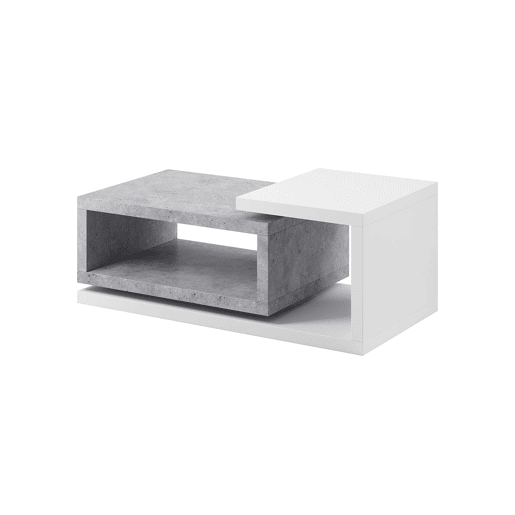 Mesa de centro Ilyes branca e em betão Mesa de centro Ilyes branca e em betão