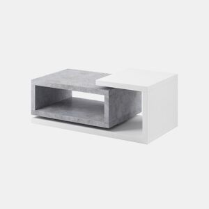 Mesa de centro Ilyes branca e em betão