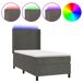 Cama box spring colchón y LED terciopelo - Diseño plano 90x190 Cama box spring colchón y LED terciopelo - Diseño plano 90x190 Gris Oscuro