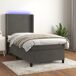 Cama box spring colchón y LED terciopelo - Diseño plano 90x190 Cama box spring colchón y LED terciopelo - Diseño plano 90x190 Gris Oscuro