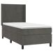 Cama box spring colchón y LED terciopelo - Diseño plano 90x190 Cama box spring colchón y LED terciopelo - Diseño plano 90x190 Gris Oscuro