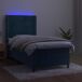 Cama box spring colchón y LED terciopelo - Rayas verticales 90x200 Cama box spring colchón y LED terciopelo - Rayas verticales 90x200 Azul