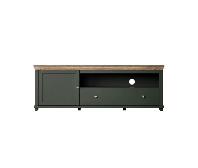 Mueble TV 1 puerta 1 cajón 181 cm Martin Verde y Madera
