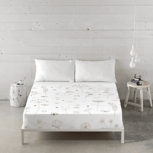 HACIENDO EL INDIO - Conjunto de Lençóis Impressos Cama 2 Peças 135 - Algodão extra macio - Inclui lençol plano + 1 fronha - FLOWERS CHAO