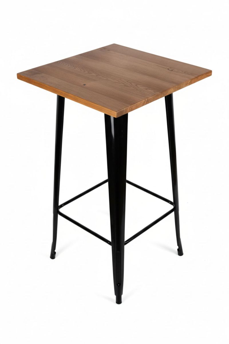 Mesa torix alta madera natural 60 cm - negro