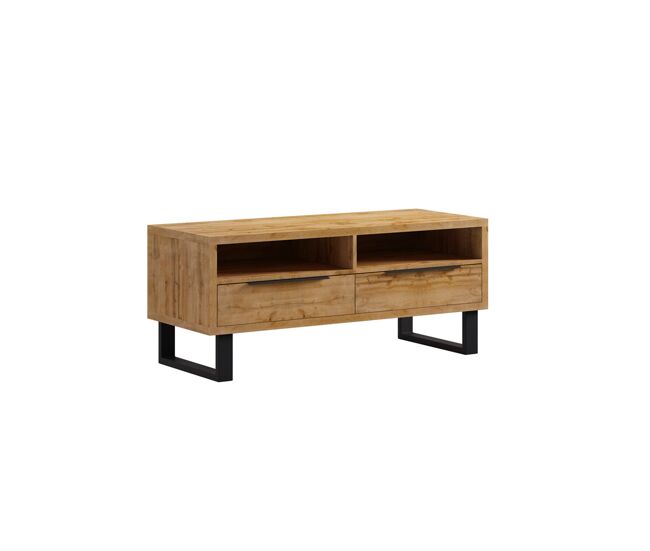 Mueble TV 2 cajones 124 cm Eden Madera y Metal
