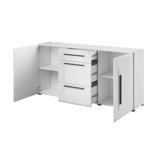 Aparador 2 portas 3 gavetas Louis Branco