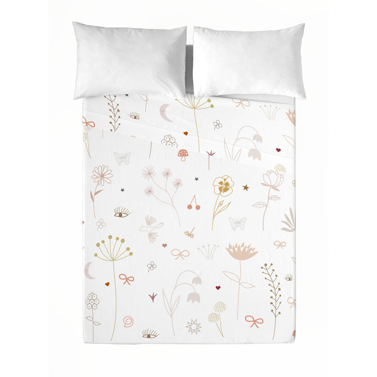 Haciendo el indio - juego de sábanas estampadas 2 piezas cama 105 - algodón extra suave - incluye sábana encimera + 1 funda de almohada - flowers chao