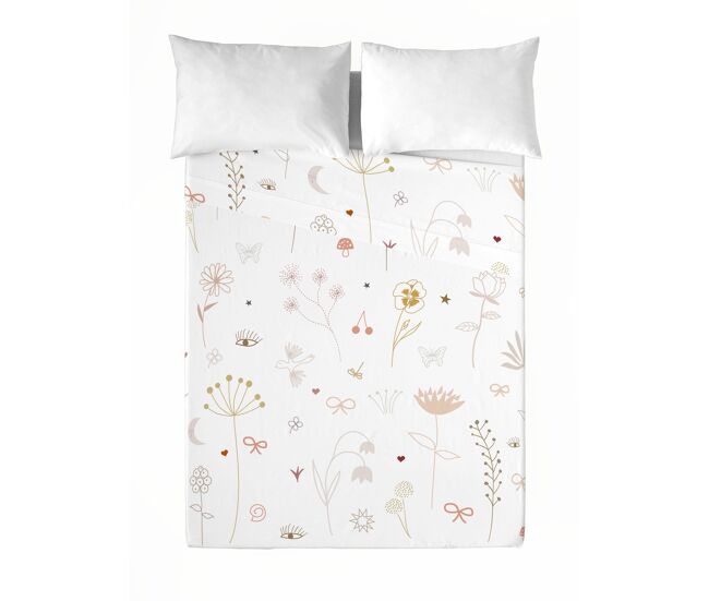 Haciendo el indio - juego de sábanas estampadas 2 piezas cama 105 - algodón extra suave - incluye sábana encimera + 1 funda de almohada - flowers chao