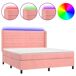 Cama box spring colchón y LED terciopelo - Rayas horizontales 160x200 Cama box spring colchón y LED terciopelo - Rayas horizontales 160x200 Azul