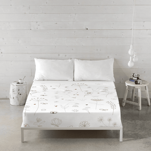 HACIENDO EL INDIO - Conjunto de Lençóis Impressos Cama 3 Peças 150 - Algodão extra macio - Inclui lençol plano + 2 fronhas - FLOWERS CHAO