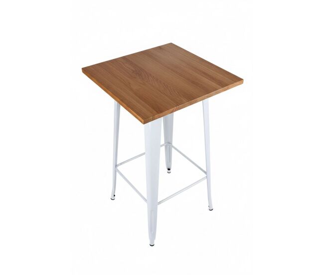 Mesa torix alta madera natural - blanco